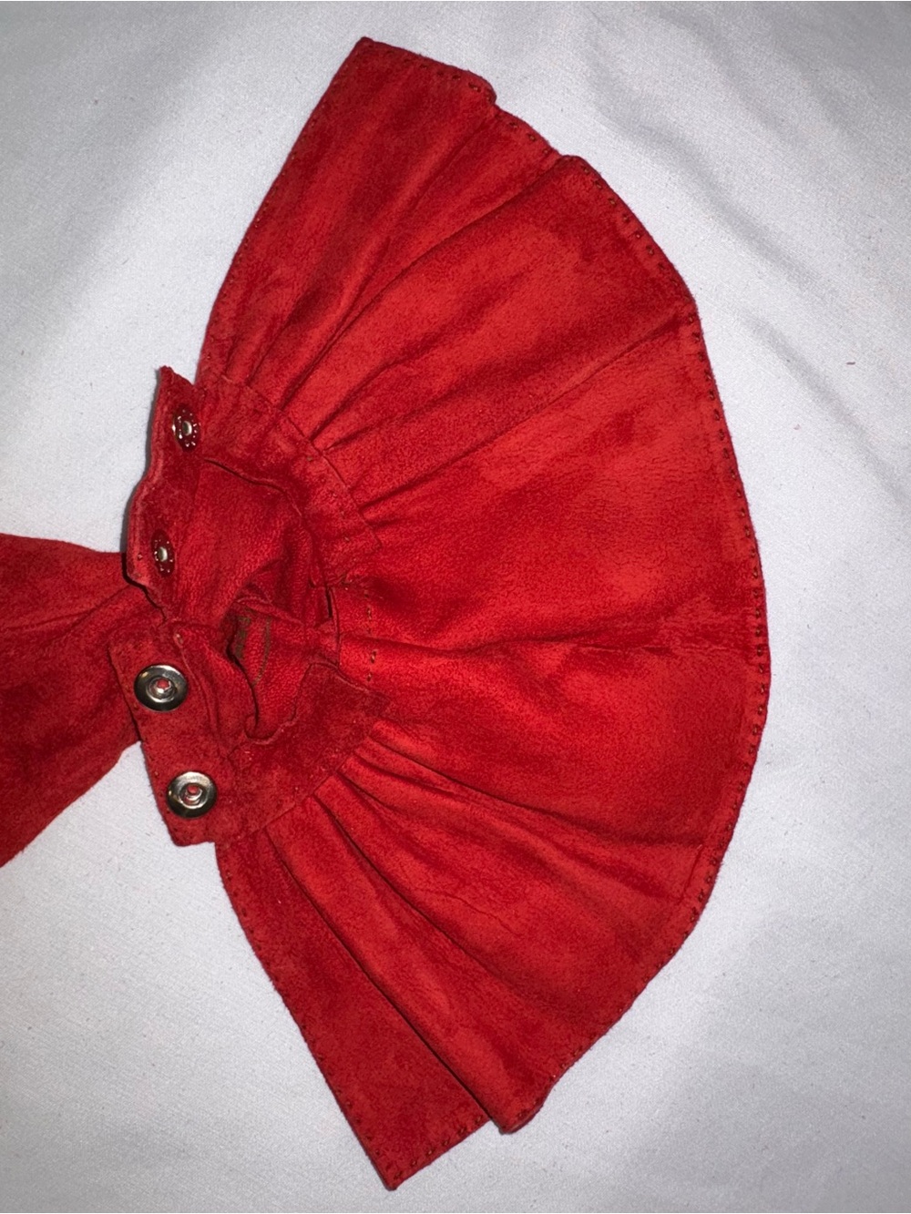 Hermès Rare Archive Red Suede Fan Cuff Gloves Sz 7 Made in France Vintage - Picture 8 of 8